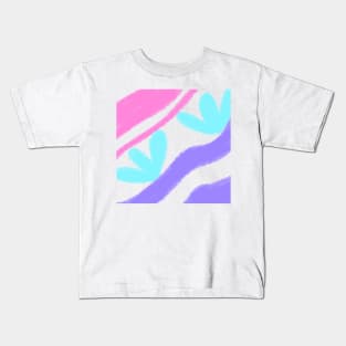 Pink purple blue watercolor art Kids T-Shirt